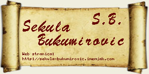 Sekula Bukumirović vizit kartica
